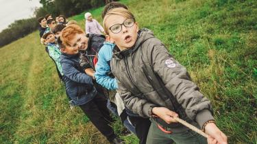 Sport's Day Children playing tug of war