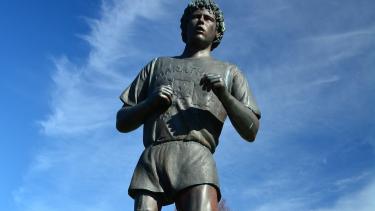 A bronze monument of Terry Fox