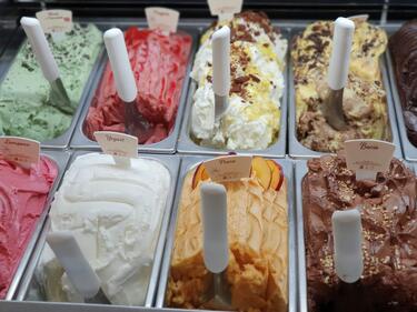 Various flavours of ice cream